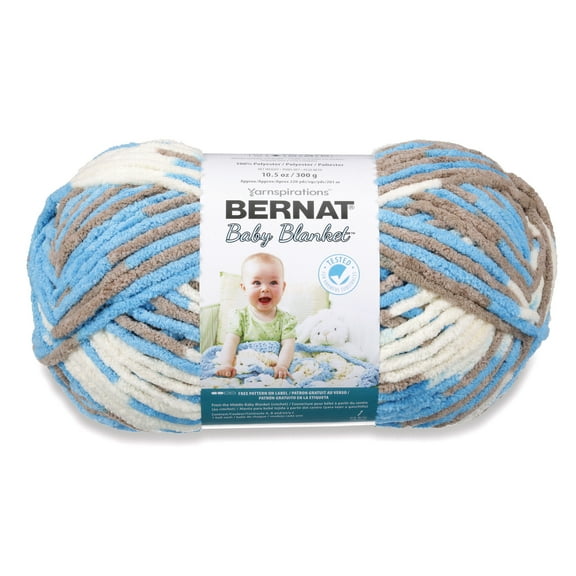 Bernat® Baby Blanket™ #6 Super Bulky Polyester Yarn, Little Royales 10.5oz/300g, 220 Yards