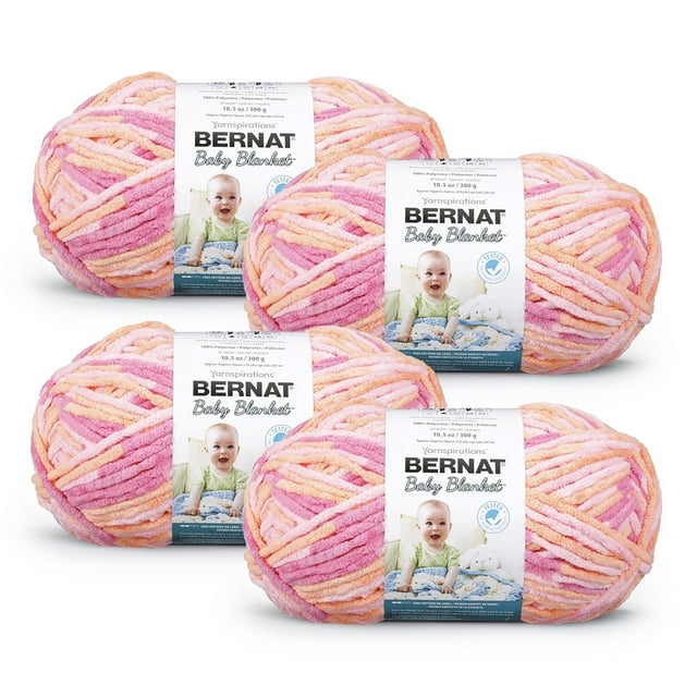 Bernat® Baby Blanket™ 6 Super Bulky Polyester Yarn, Peachy 10.5oz/300g