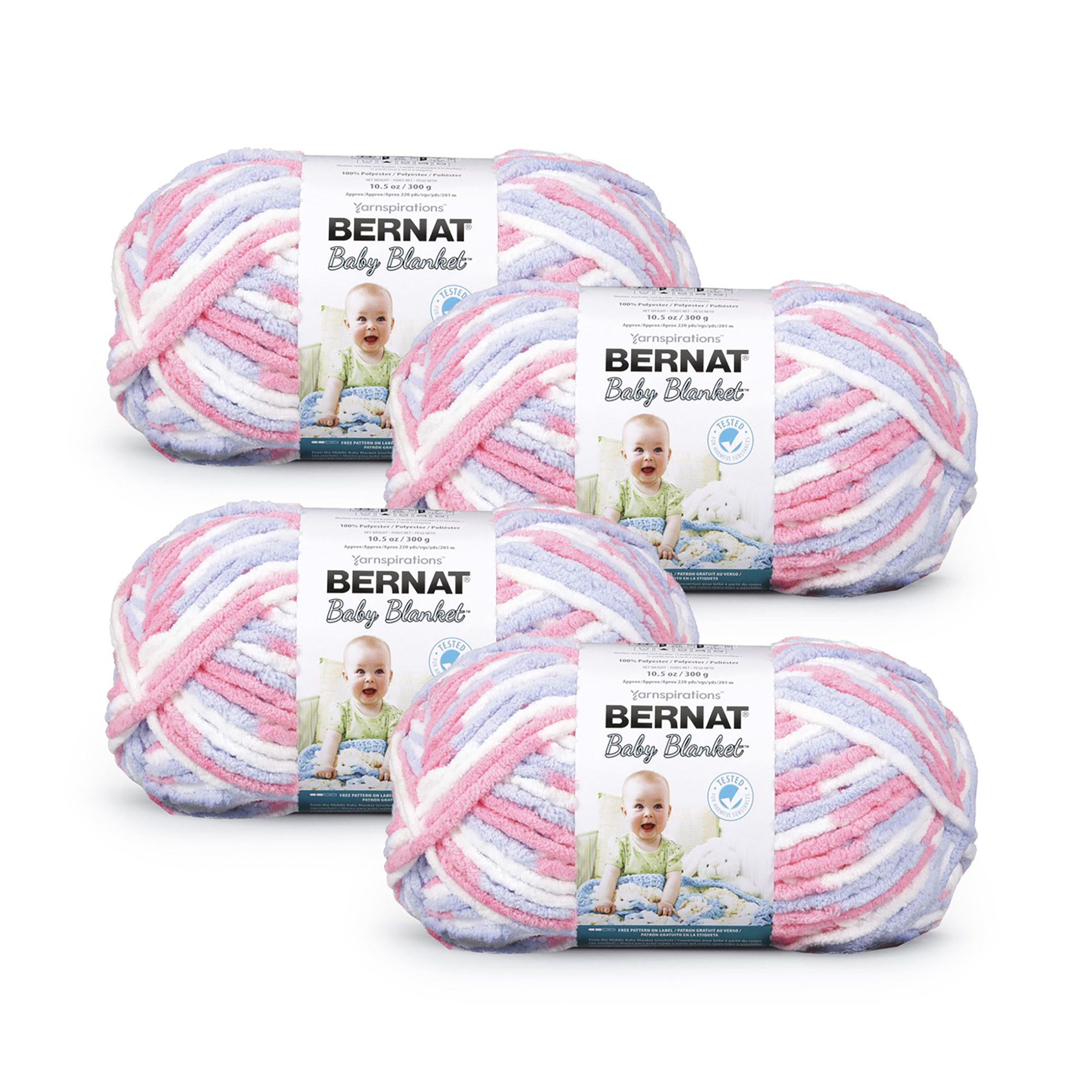 Bernat Blanket Ombré Yarn, Dusty Rose Ombre, 10.5oz(300g), Polyester