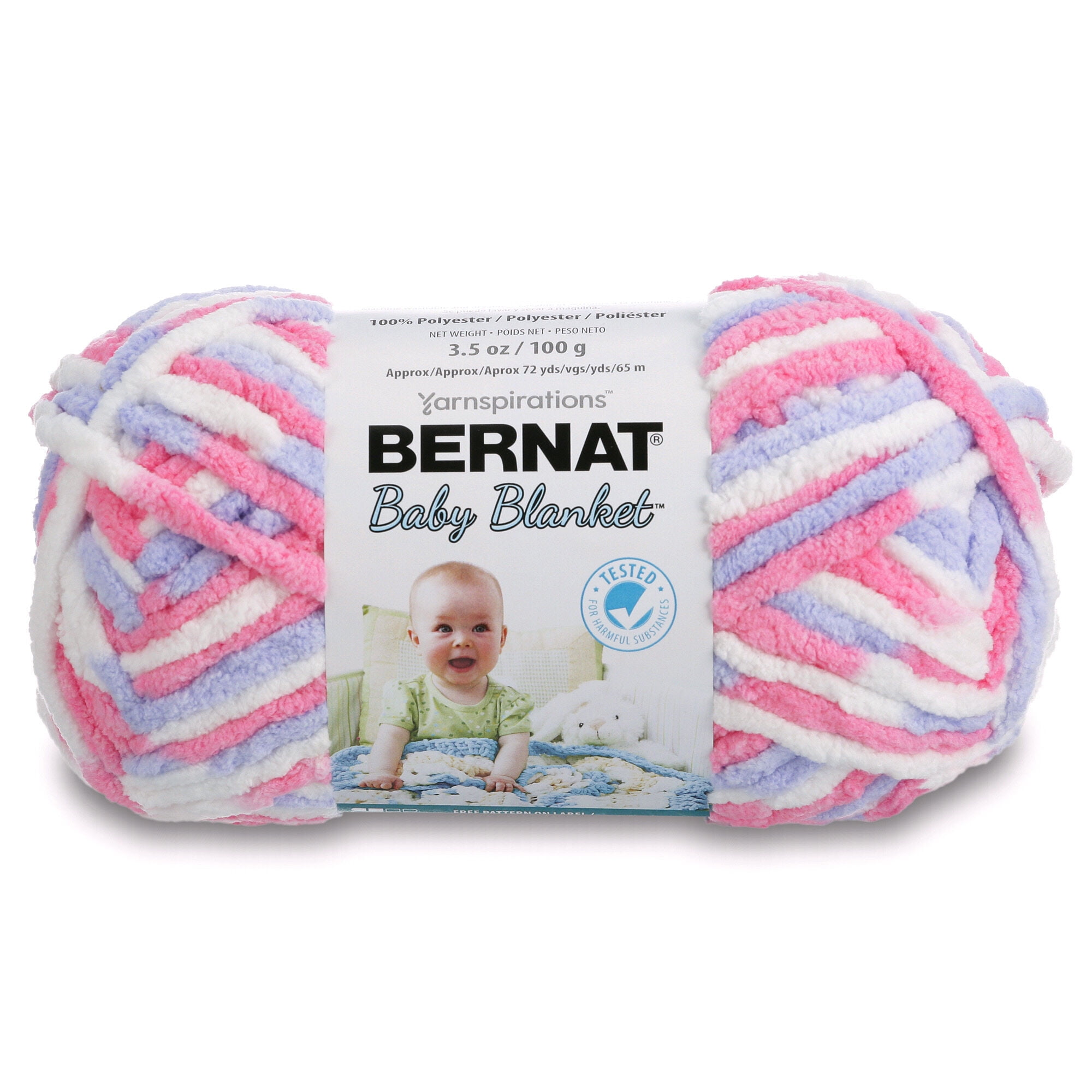Bernat Baby Blanket 6 Super Bulky Polyester Yarn Pink Blue Ombre