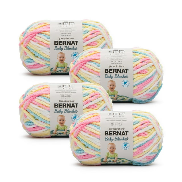 Bernat® Baby Blanket™ 6 Super Bulky Polyester Yarn, Pitter Patter 10.5oz/300g, 220 Yards (4