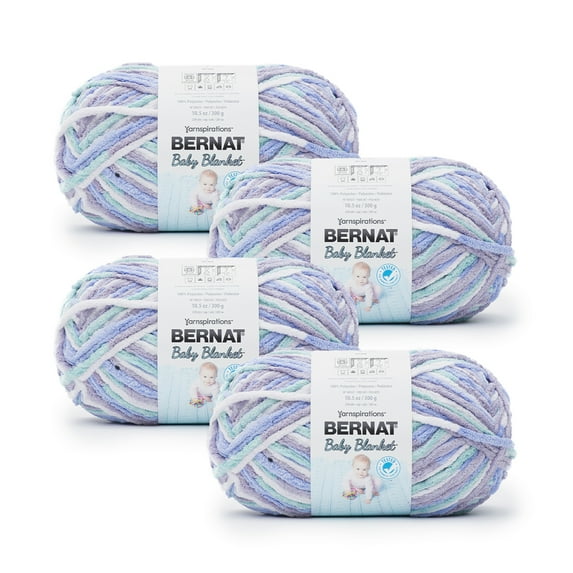 Bernat® Baby Blanket™ #6 Super Bulky Polyester Yarn, Posy Purple 10.5oz/300g, 220 Yards (4 Pack)