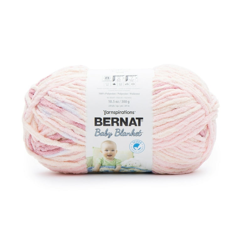 Bernat Baby Blanket Big Ball Yarn, Raspberry Kisses, 1 Unit, 10.5 Oz