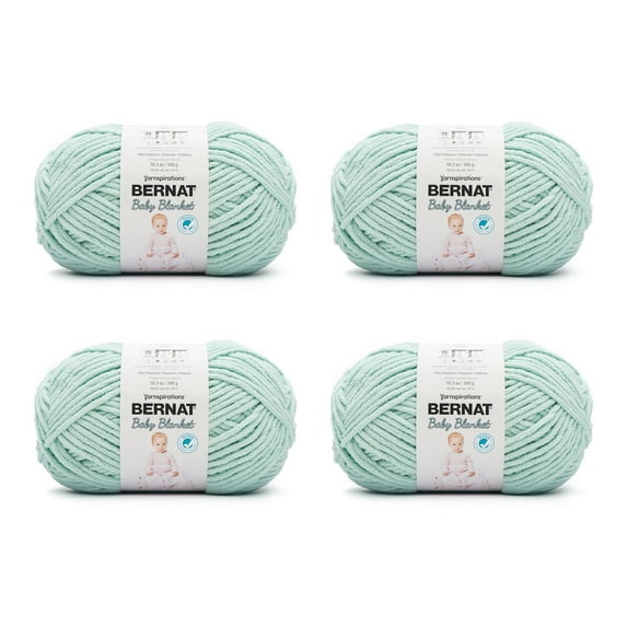 Bernat® Baby Blanket™ #6 Super Bulky Polyester Yarn, Seafoam 10.5oz/300g, 220 Yards (4 Pack)