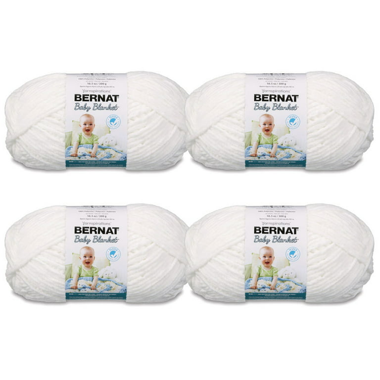 Bernat Baby Blanket Big Ball Yarn, White, 10.5 oz
