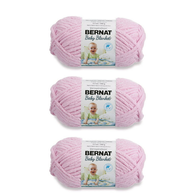Bernat Baby Blanket Baby Pink Yarn - 3 Pack of 100g/3.5oz - Polyester - 6 Super Bulky - 72 Yards - Knitting, Crocheting, Crafts & Amigurumi, Chunky