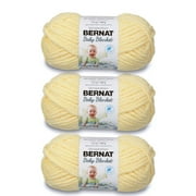 Bernat Baby Blanket Baby Yellow Yarn - 3 Pack of 100g/3.5oz - Polyester - 6 Super Bulky - 72 Yards - Knitting/Crochet