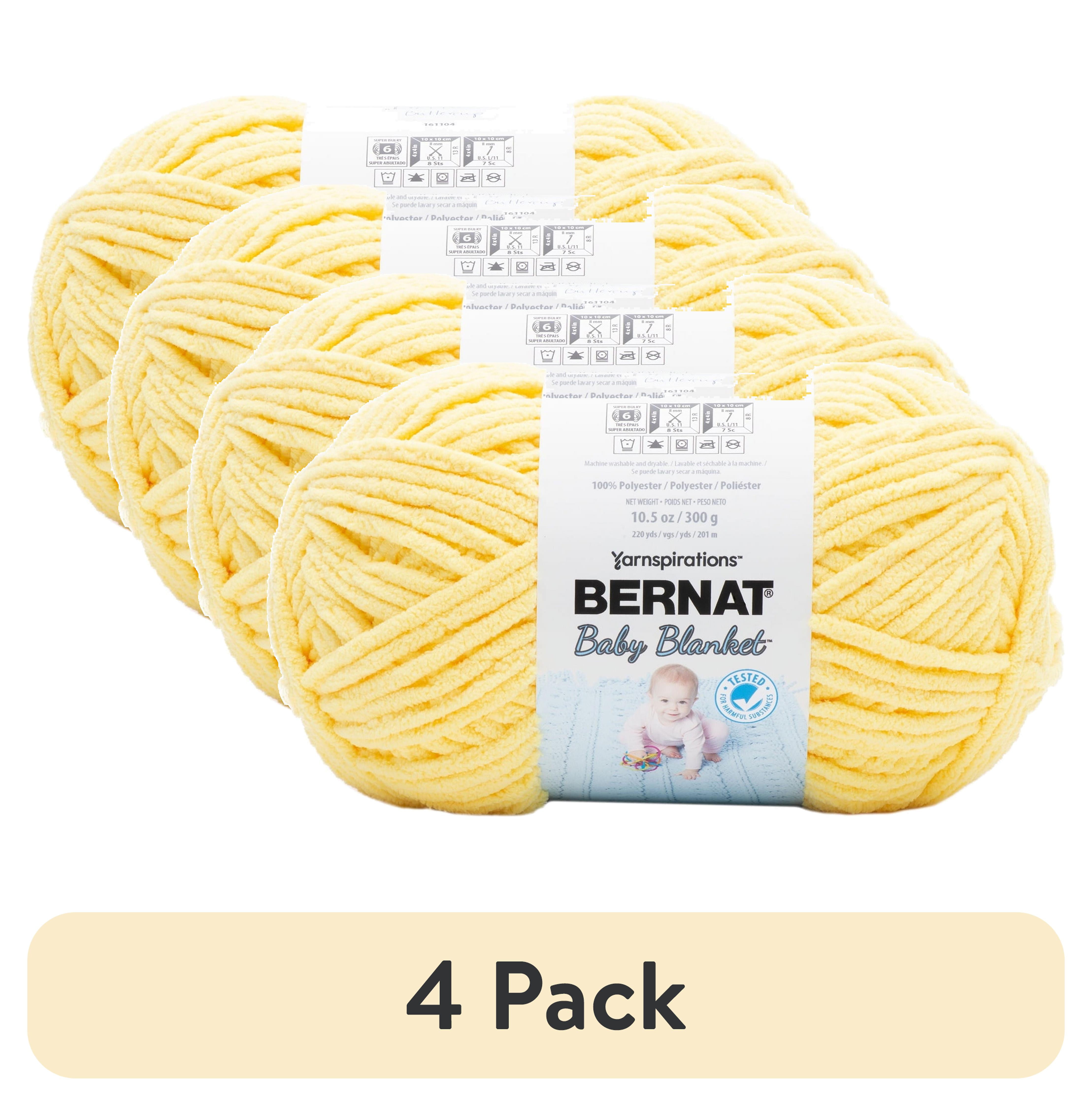 (1 pack) Bernat Baby Blanket Big Ball Yarn-Buttercup - Walmart.com