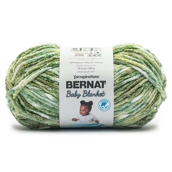 Bernat® Baby Blanket™ #6 Super Bulky Polyester Yarn, Leafy Greens 10.5oz/300g 220 Yards