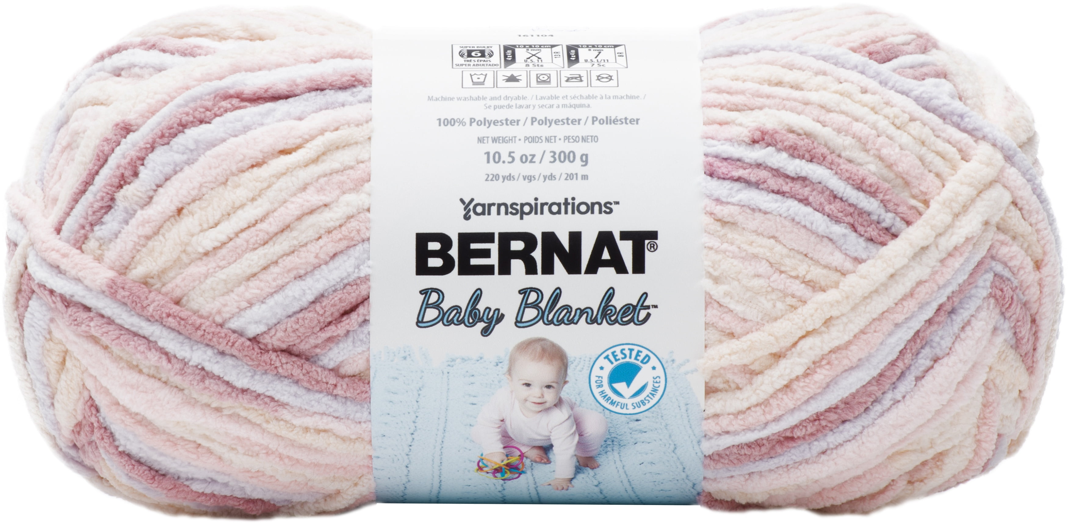 Bernat Baby Blanket Yarn Big Ball 300gm RB Kisses