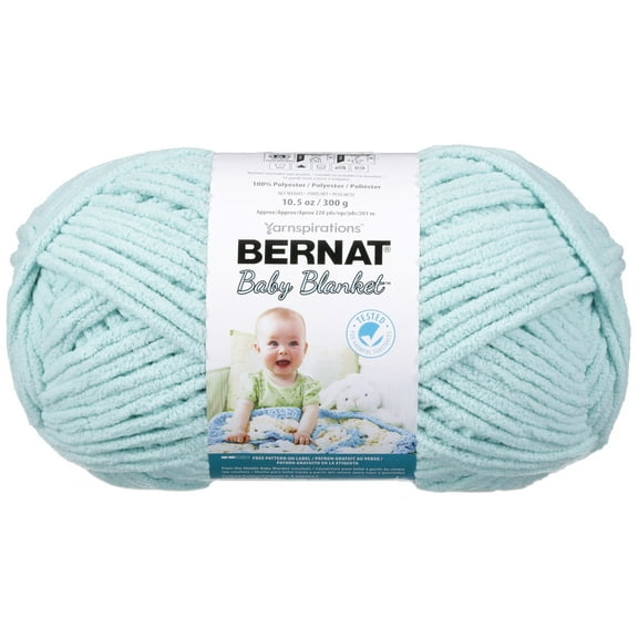 Bernat® Baby Blanket™ #6 Super Bulky Polyester Yarn, Seafoam 10.5oz/300g, 220 Yards