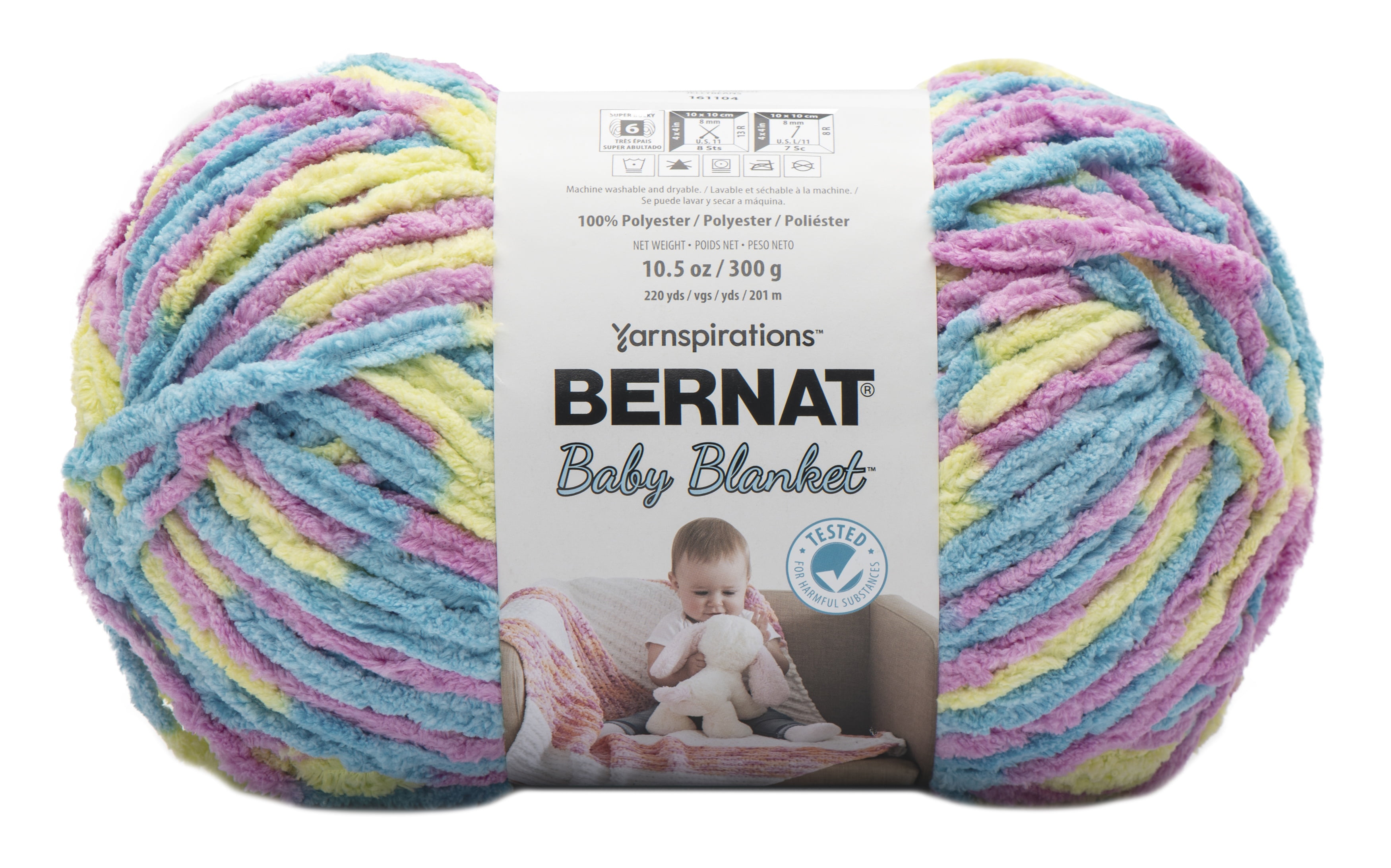 Bernat Baby Blanket Yarn Colour 04310 Baby Lilac 300 Grams/10.5 Ounces 220  Yards 6 Super Bulky knitting, Crochet 