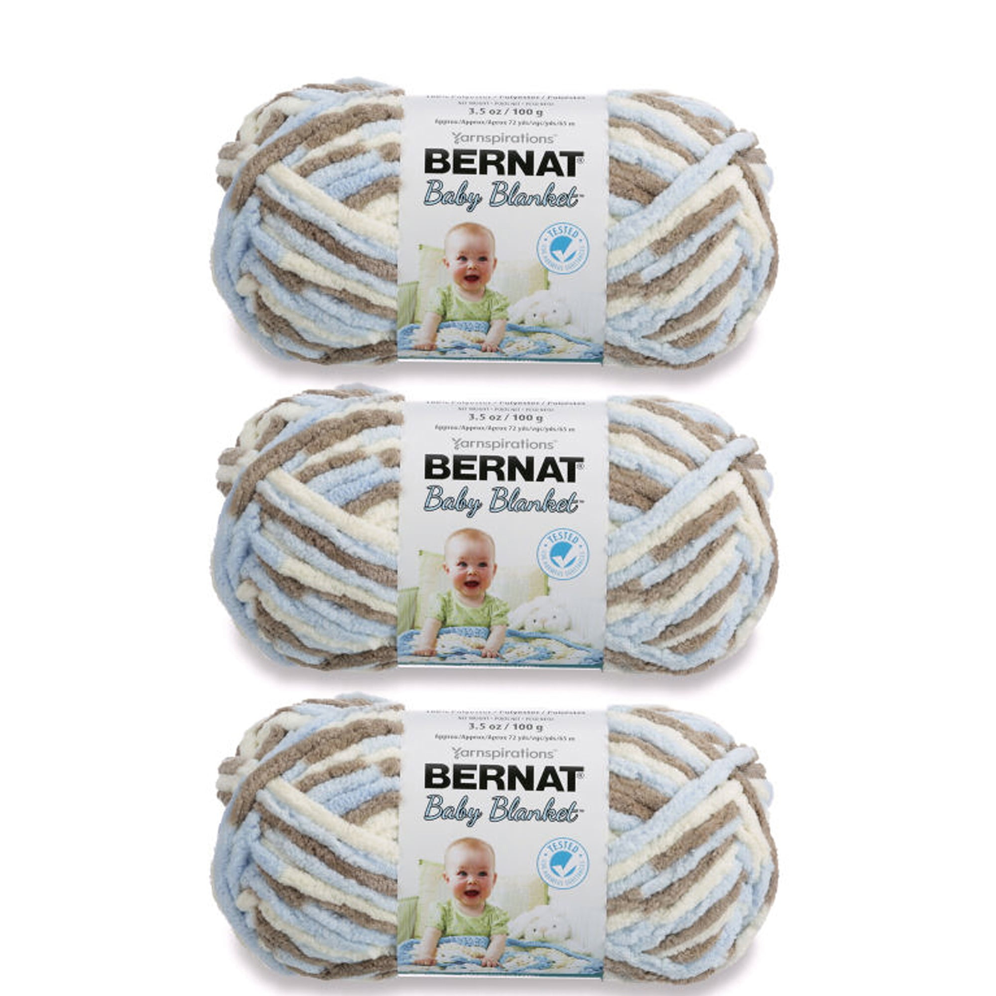 Bernat Baby Blanket Little Cosmos Yarn - 3 Pack of 100g/3.5oz - Polyester - 6 Super Bulky - 72 Yards - Knitting/Crochet
