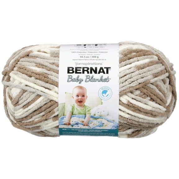 Bernat Baby Blanket Little Sandc Yarn - 2 Pack of 300g/10.5oz - Polyester - 6 Super Bulky - 220 Yards - Knitting/Crochet