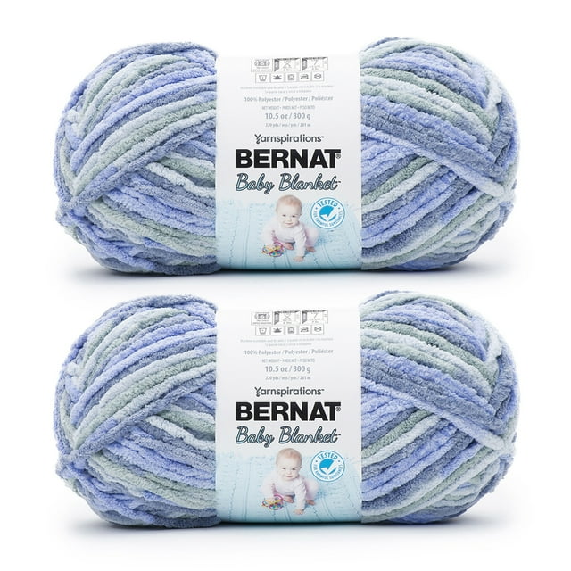 Bernat Baby Blanket Lovely Blue Yarn 2 Pack of 300g/10.5oz