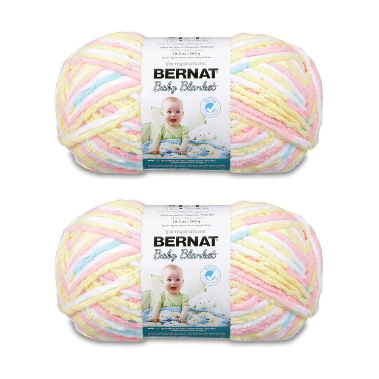 Bernat Baby Blanket BB Baby Sand Yarn - 1 Pack of 10.5oz/300g - Polyester -  6 Super Bulky - 220 Yards - Knitting/Crochet BABY SAND 1 Pack BABY BLANKET  BB