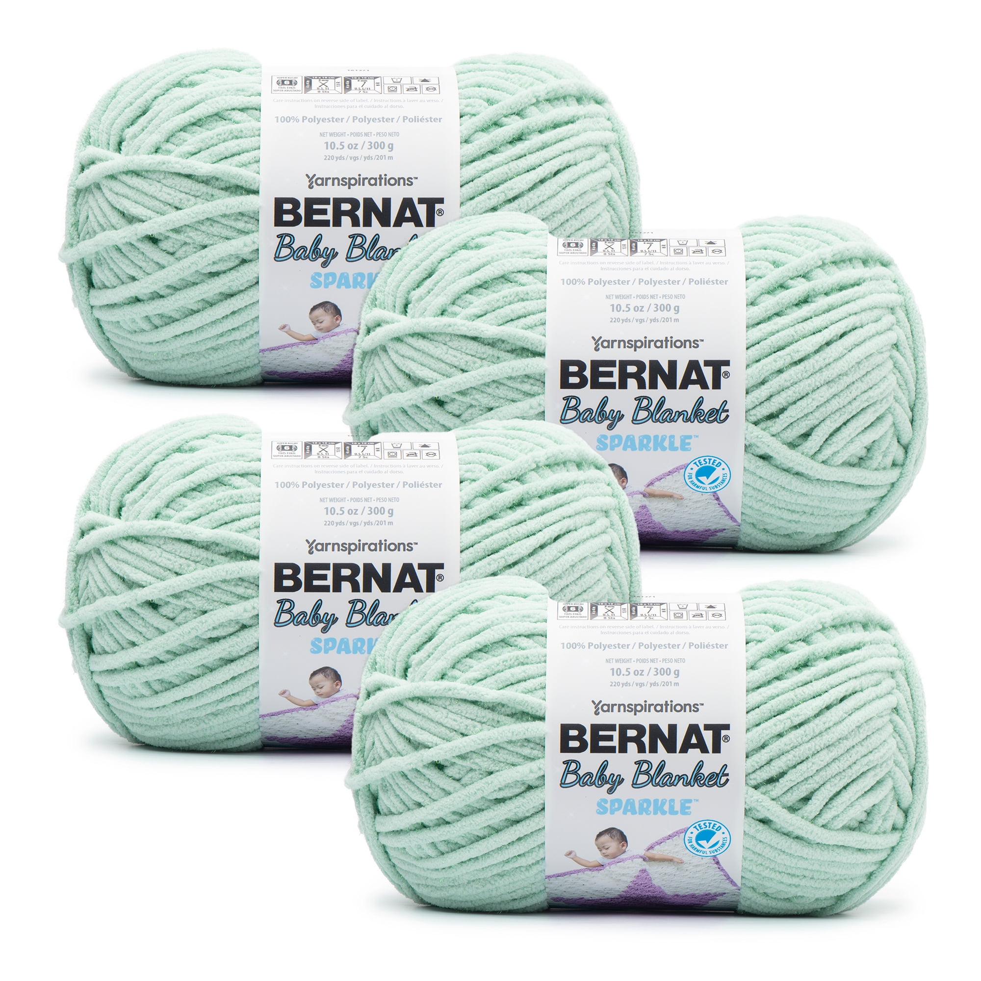 MISTY JUNGLE GREEN Bernat Baby Blanket Yarn 10.5oz/300g, 220 Yards/201m,  Super Bulky 6 