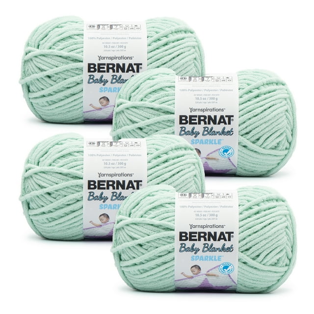 Bernat® Baby Blanket Sparkle™ 6 Super Bulky Polyester Yarn, Seafoam