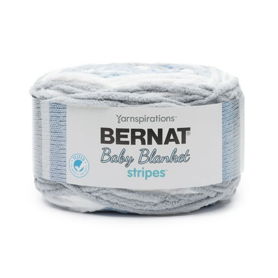 Bernat® Baby Blanket™ Stripes #6 Super Bulky Polyester Yarn, Above The Clouds 10.5oz/300g, 220 Yards
