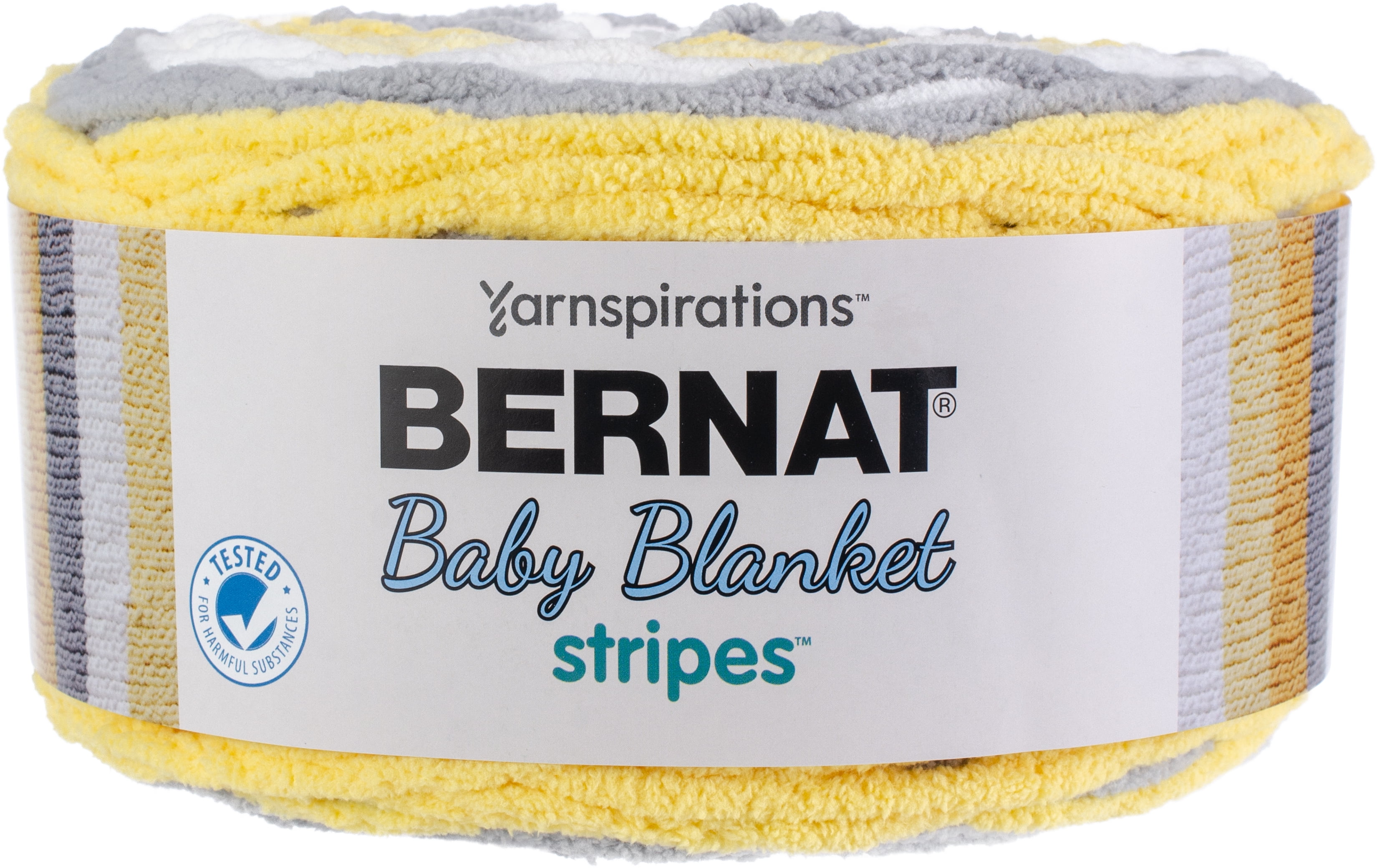 Spinrite Bernat Baby Blanket Stripes Yarn-Sunshine, 1 Pack of 2 Skein