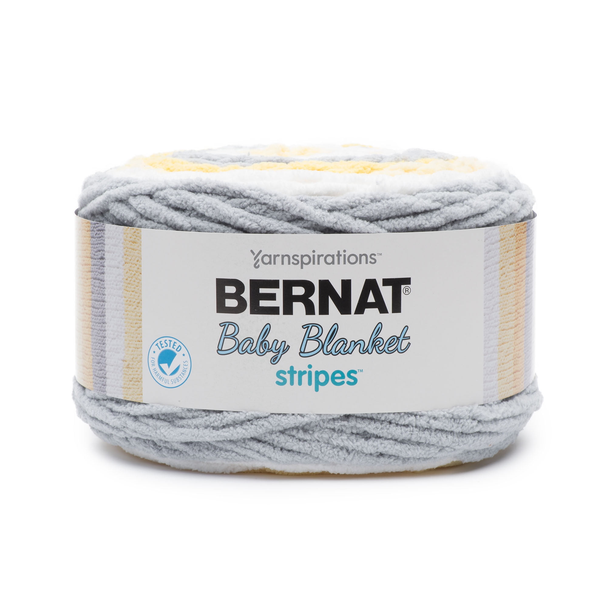 Bernat Baby Blanket Stripes Super Bulky 100% Polyester Sunshine Yarn, 220 yd