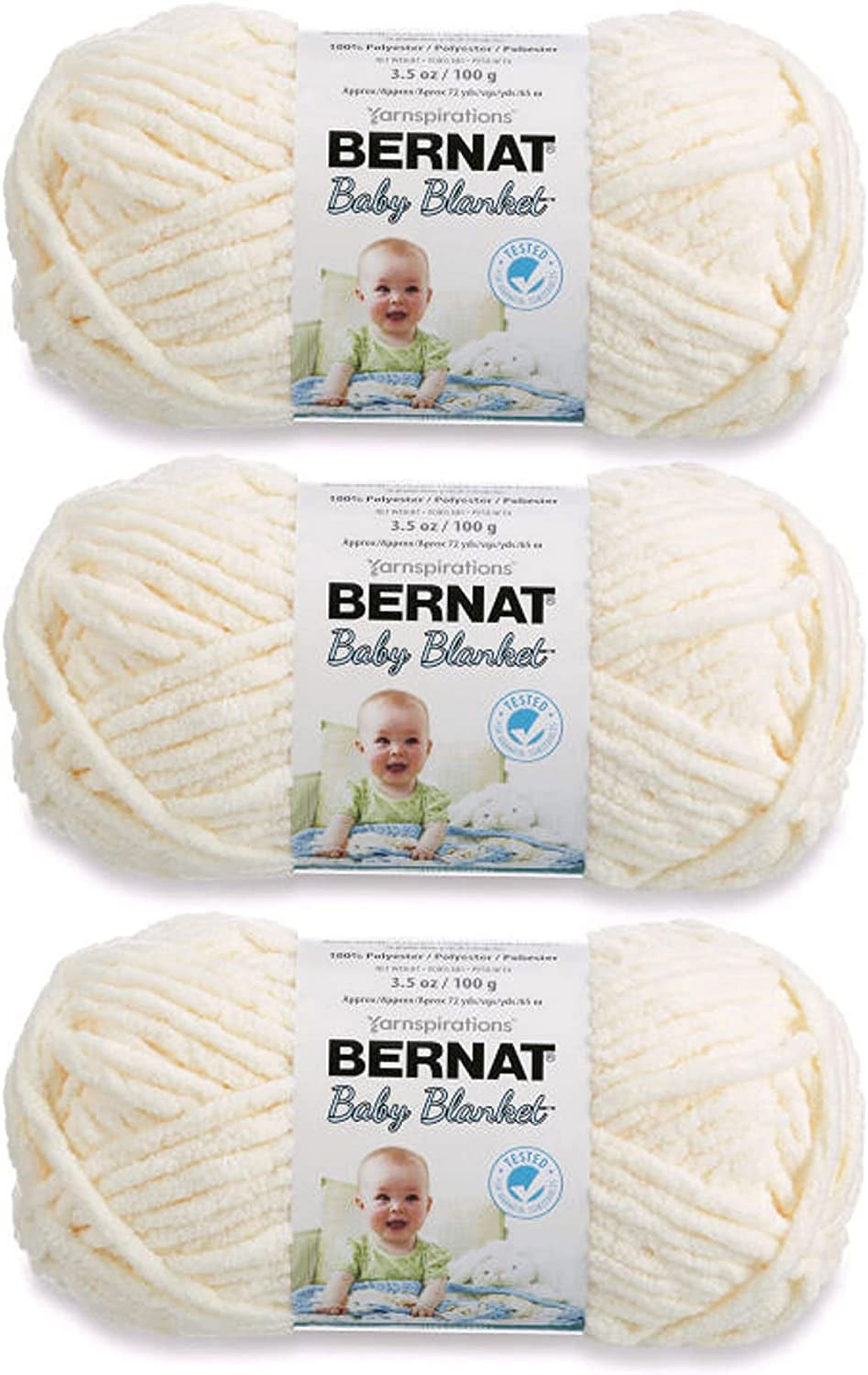 Bernat Baby Blanket Vanilla Yarn 3 Pack of 100g/3.5oz Polyester 6