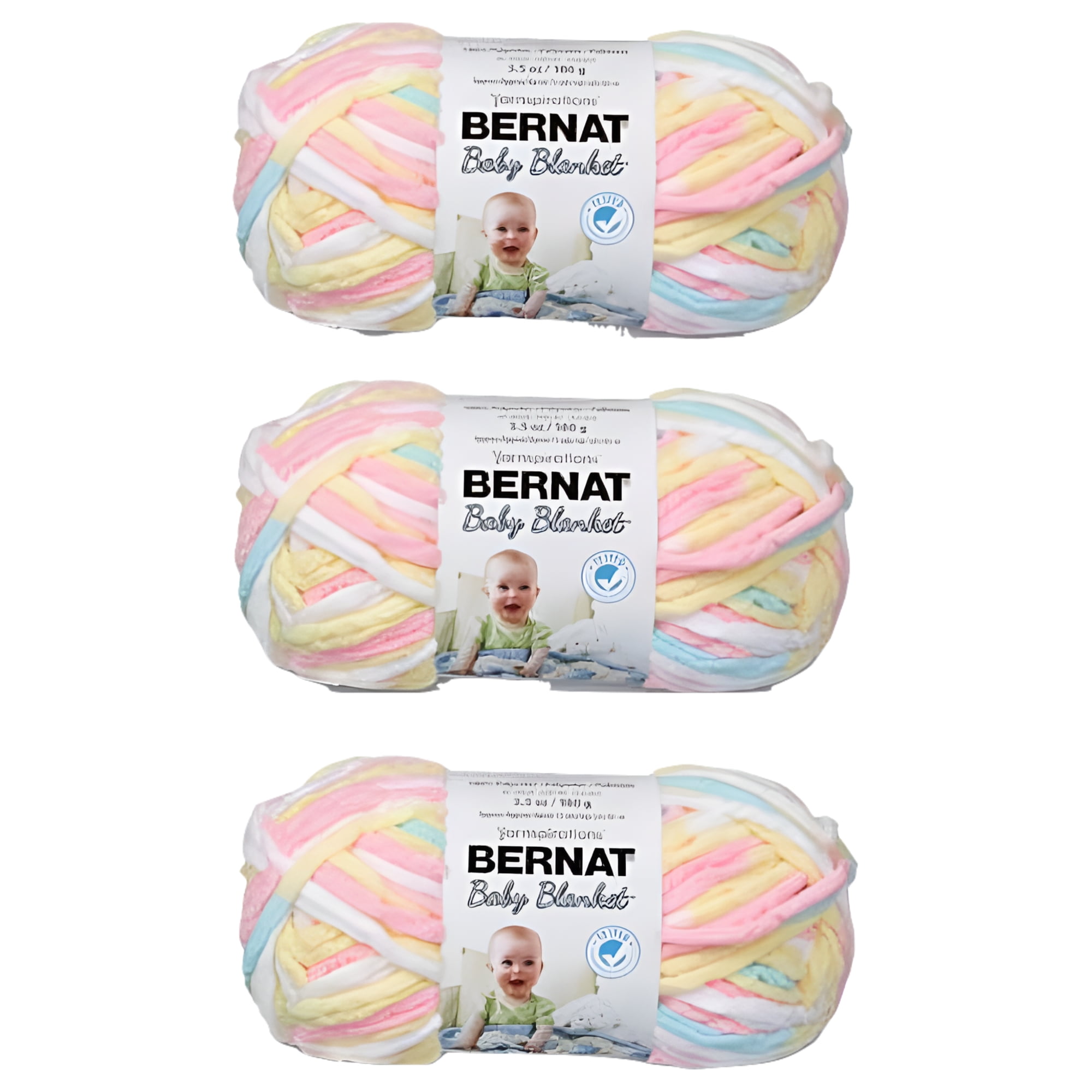 Bernat Baby Blanket Yarn (3Pack) Pitter Patter 16110303616 16110303616pitterpatter