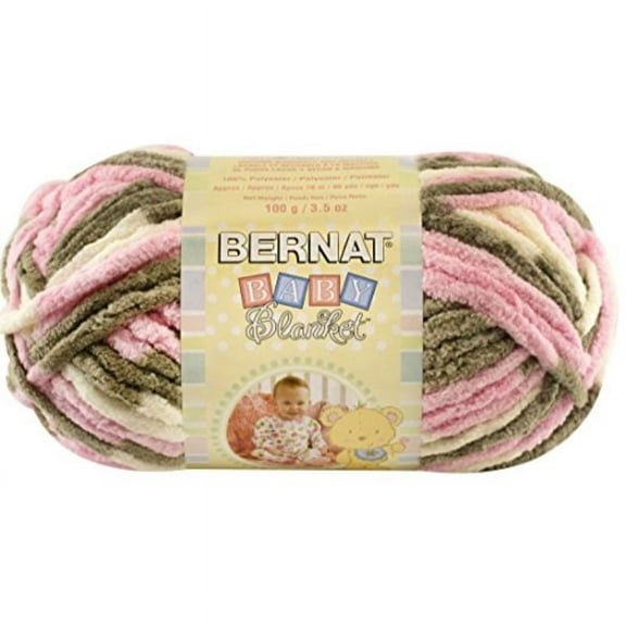 Bernat Baby Blanket Yarn - (6) Super Bulky Gauge - 3.5oz - Little Petunias - Single Ball Machine Wash & Dry