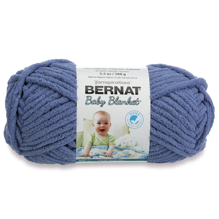 Bernat Baby Blanket Yarn, Baby Denim, 10.5oz(300g), Super Bulky , Polyester