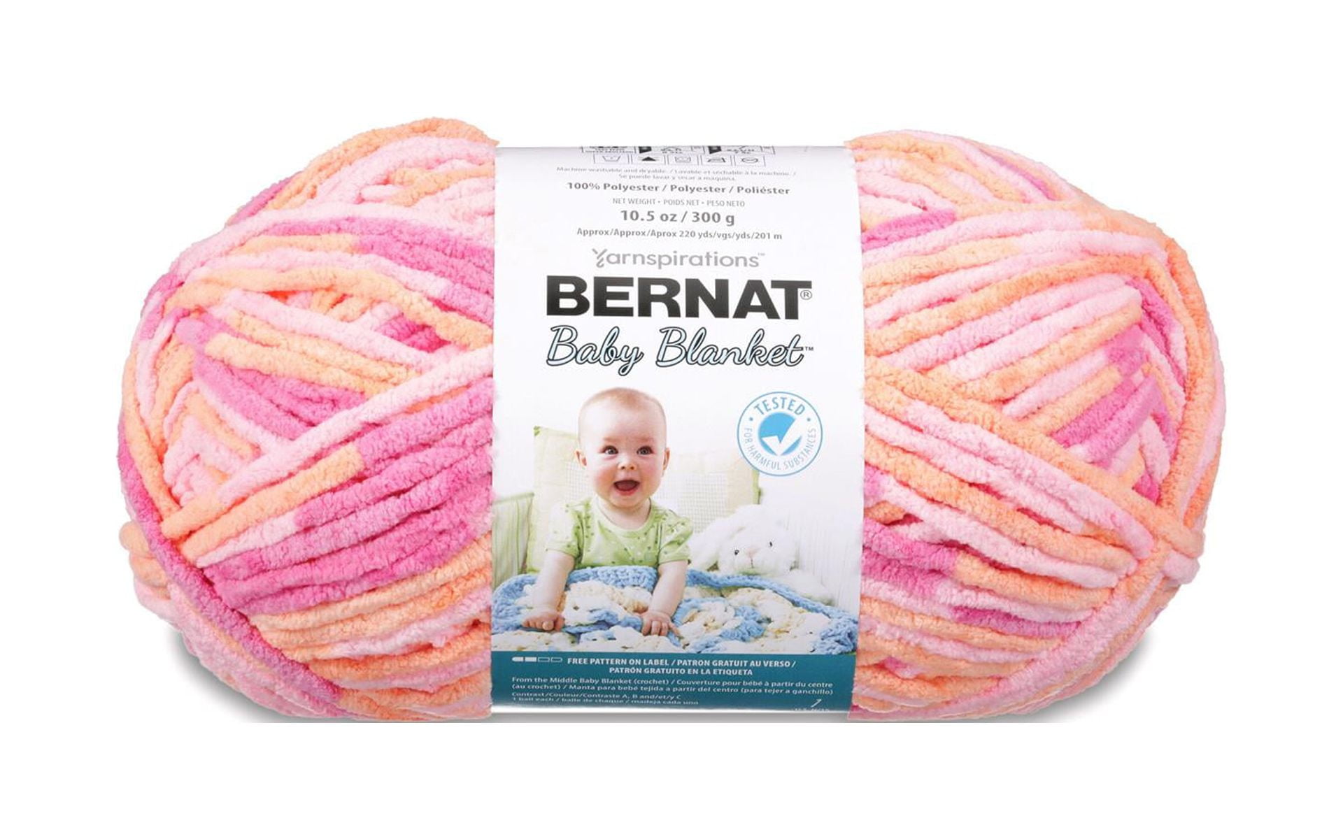 Bernat Baby Blanket Yarn Big Ball 300gm Peachy