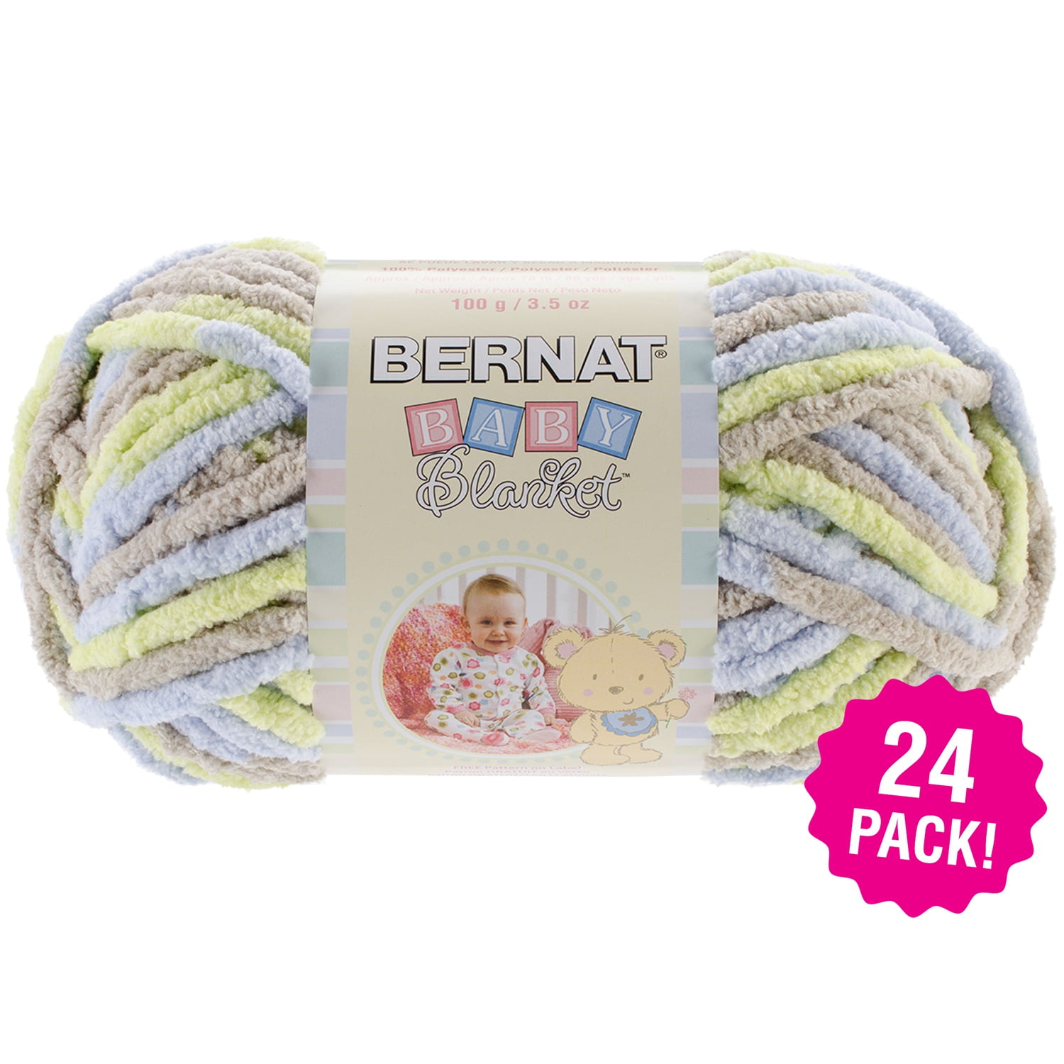 Bernat Baby Blanket Yarn Little Boy Dove, Multipack of 24