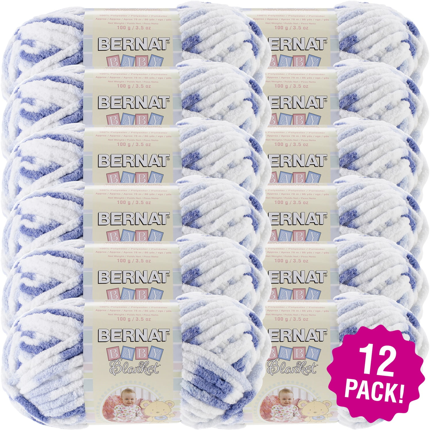 Bernat Baby Blanket Yarn 100g – Little Denim Print – Yarns by Macpherson