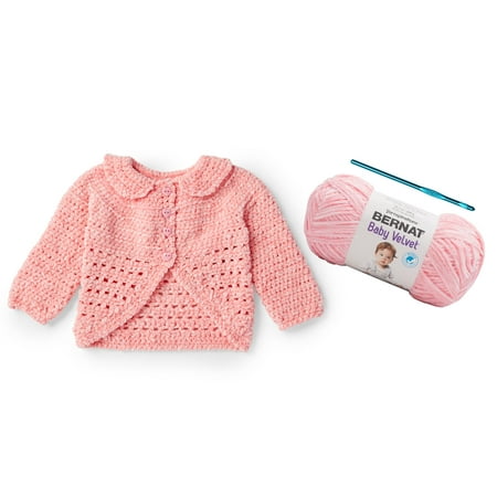 Bernat Baby Party Cardigan Crochet Kit, Pink, 2 Pieces