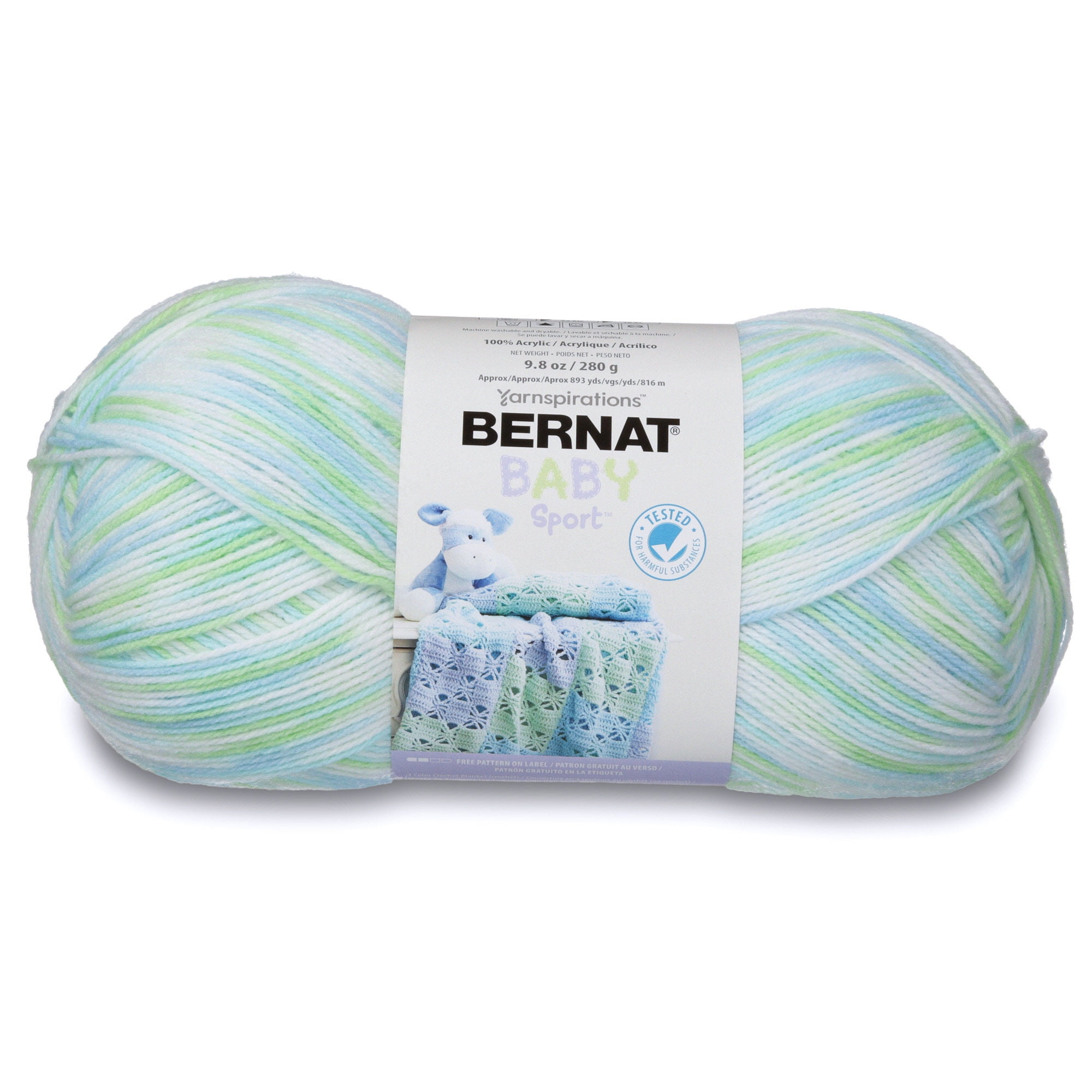 Bernat® Baby Sport™ #3 Light Acrylic Yarn, 8.5oz/240g, 861 Yards Funny Print