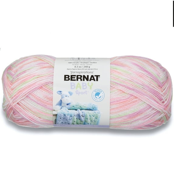 Bernat® Baby Sport™ #3 Light Acrylic Yarn, 8.5oz/240g, 861 Yards Tiny Tulips