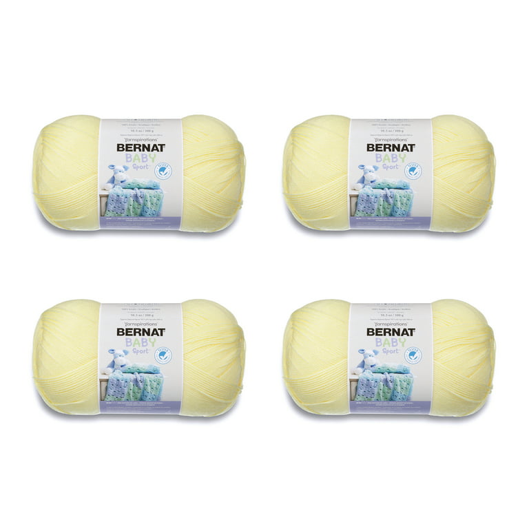 Bernat® Baby Sport™ #3 Light Acrylic Yarn, Baby Yellow 10.5oz/300g, 1077  Yards (4 Pack)