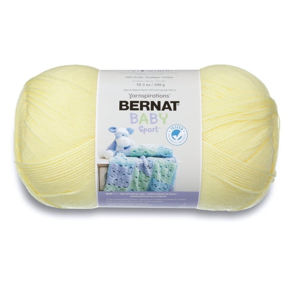 Bernat® Baby Sport™ #3 Light Acrylic Yarn, Baby Yellow 10.5oz/300g, 1077 Yards