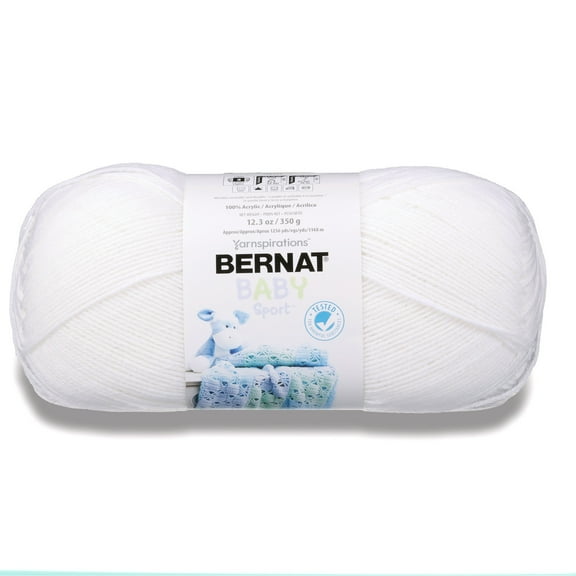 Bernat® Baby Sport™ #3 Light Acrylic Yarn, White 10.5oz/300g, 1077 Yards
