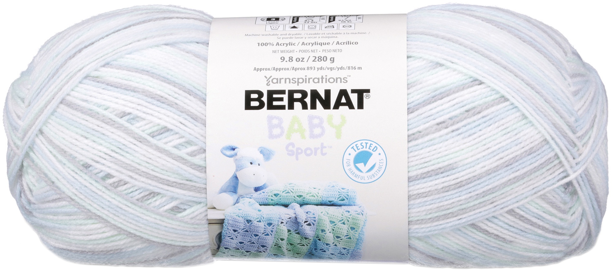 Bernat Baby Sport Big Ball Yarn Ombres Cool Blue Pack of 1 Skein