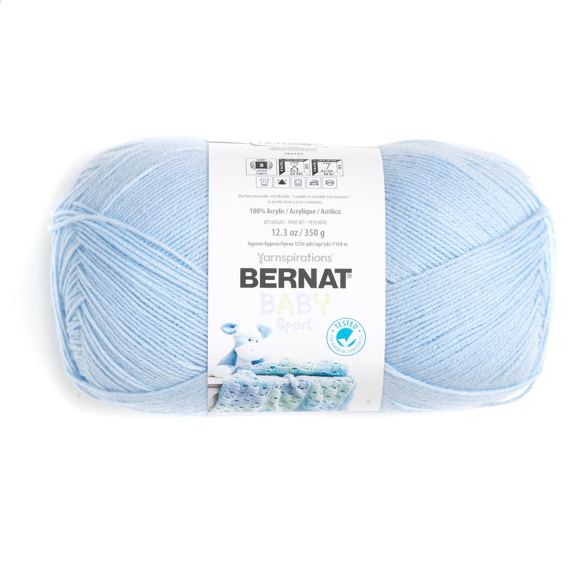 Bernat Baby Sport Yarn, Baby Blue, 12.3oz(350g), Light, Acrylic - image 1 of 5