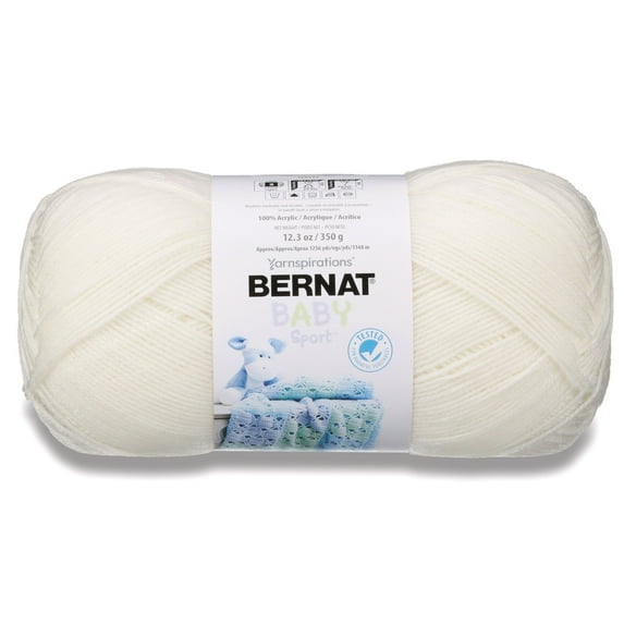 Bernat Baby Sport Yarn, Baby Ecru, 12.3oz(350g), Light, Acrylic