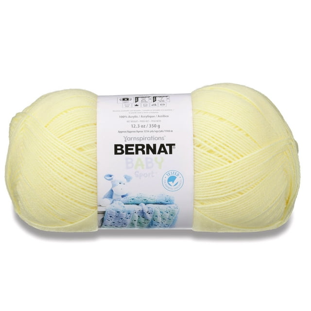 Bernat Baby Sport Yarn, Baby Yellow, 12.3oz(350g), Light, Acrylic ...