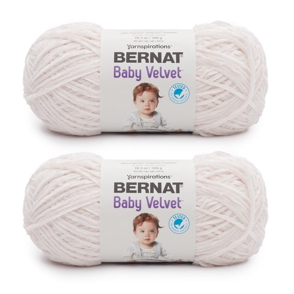 Bernat Baby Velvet Cuddly Cloud Yarn - 2 Pack of 300g/10.5oz - Polyester - 4 Medium (Worsted) - 492 Yards - Knitting/Crochet