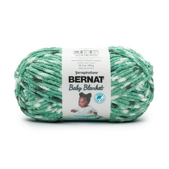 Bernat® Baby blanket™ #6 Super Bulky Polyester Yarn, Dino dot 10.5oz/300g 220 Yd (2pk)