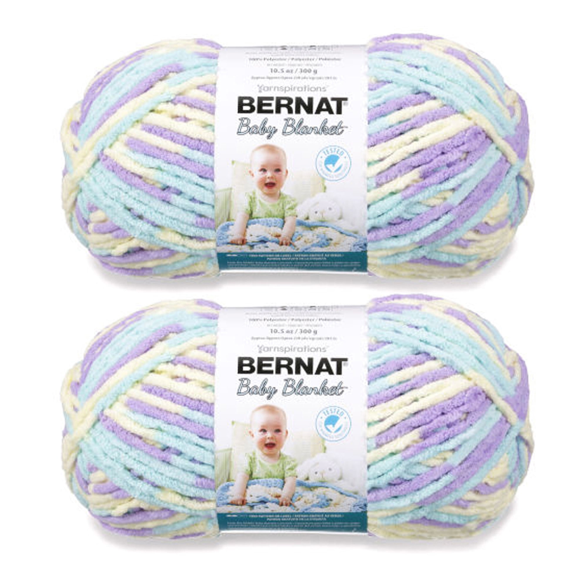 Bernat® Baby blanket™ #6 Super Bulky Polyester Yarn, Easter egg 10.5oz/300g 220 Yd (2pk)