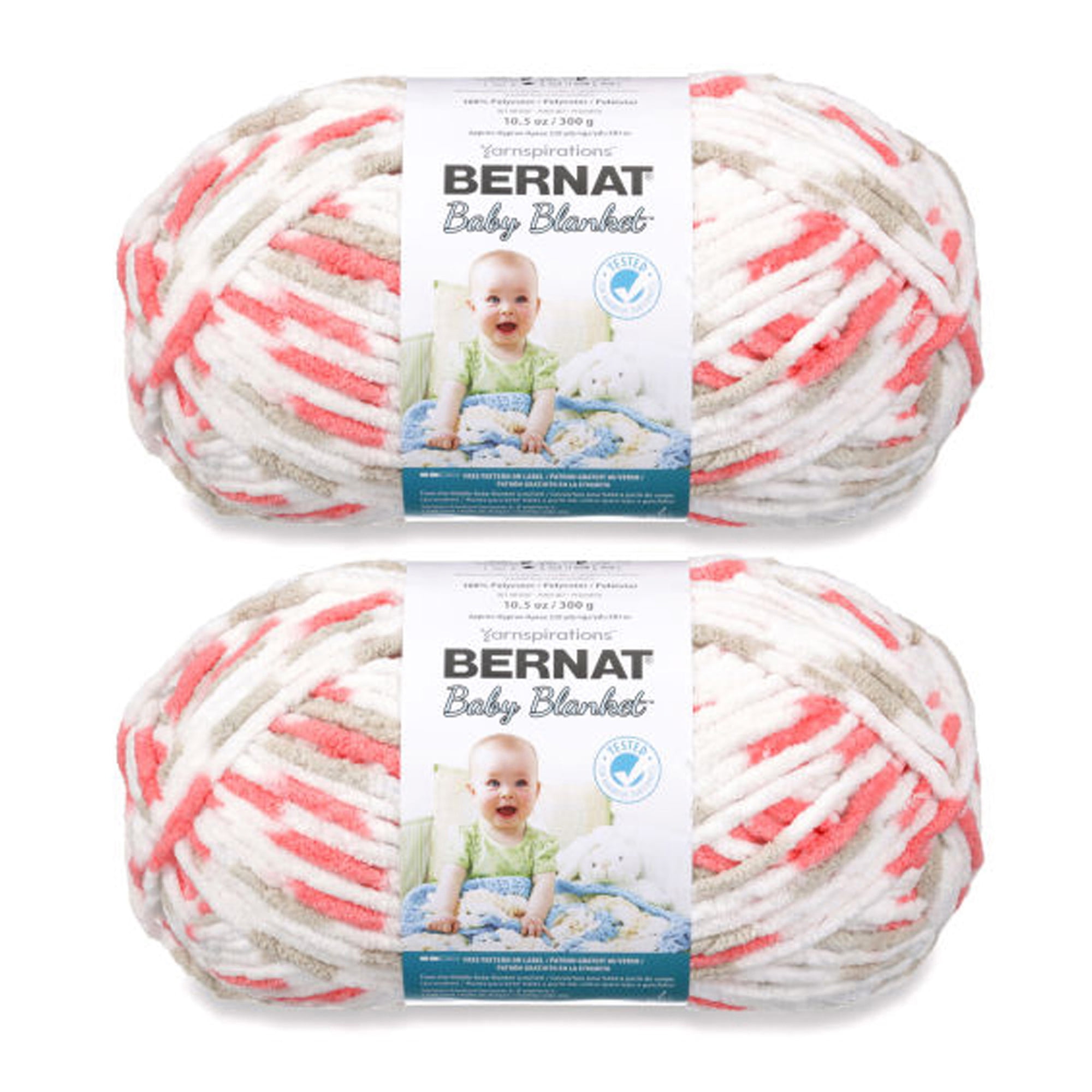 Bernat® Baby blanket™ #6 Super Bulky Polyester Yarn, Flowerpot 10.5oz/300g 220 Yards (2pk)