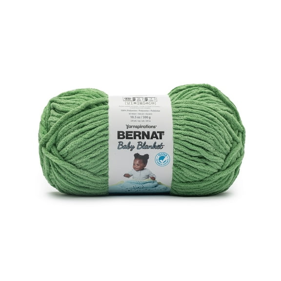 Bernat® Baby blanket™ #6 Super Bulky Polyester Yarn, Green 10.5oz/300g 220 Yd (2pk)