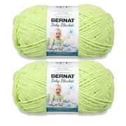 Bernat  Baby blanket  #6 Super Bulky Polyester Yarn, Lemon lime 10.5oz/300g 220 Yd 2pk