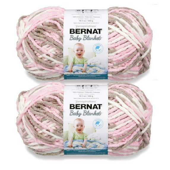 Bernat® Baby blanket™ #6 Super Bulky Polyester Yarn, Little petunias 300g 220Yd (2pk)