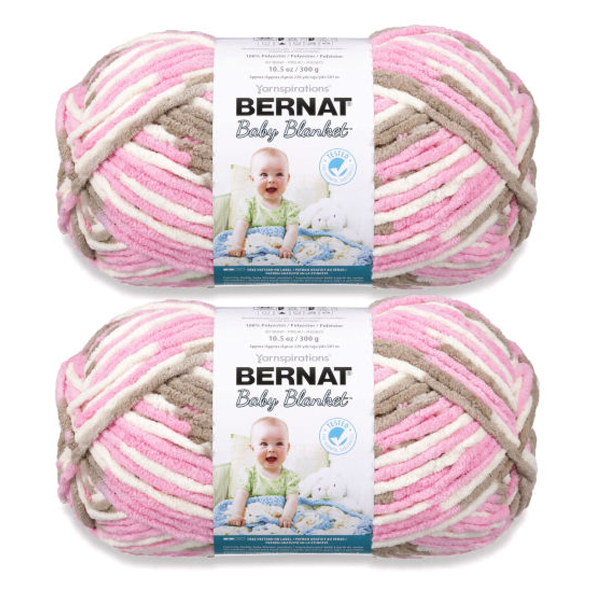Bernat® Baby blanket™ #6 Super Bulky Polyester Yarn, Little roses 10.5oz/300g 220 Yd (2pk)